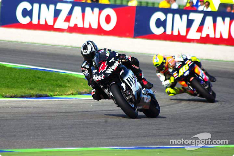 Alex Barros, Pons Honda; Valentino Rossi, Repsol Honda Team