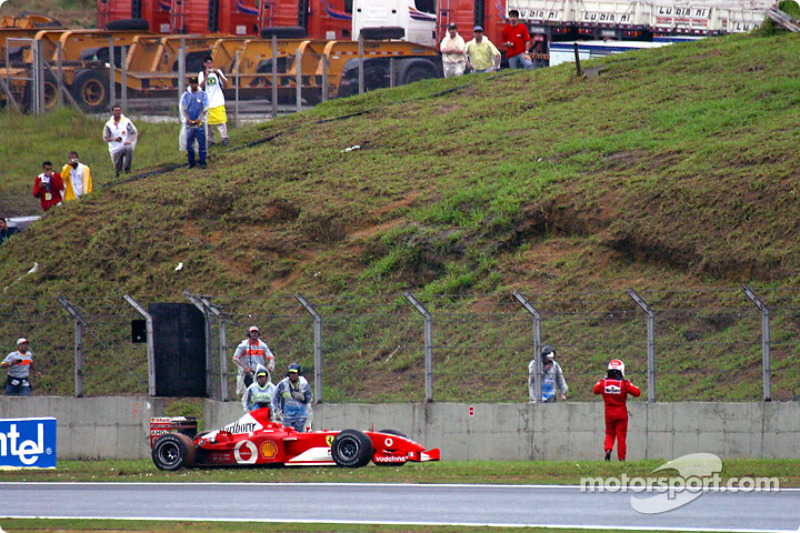 Rubens Barrichello out of the race