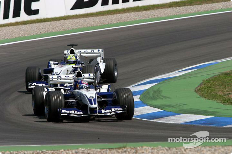 Pace lap: Juan Pablo Montoya and Ralf Schumacher