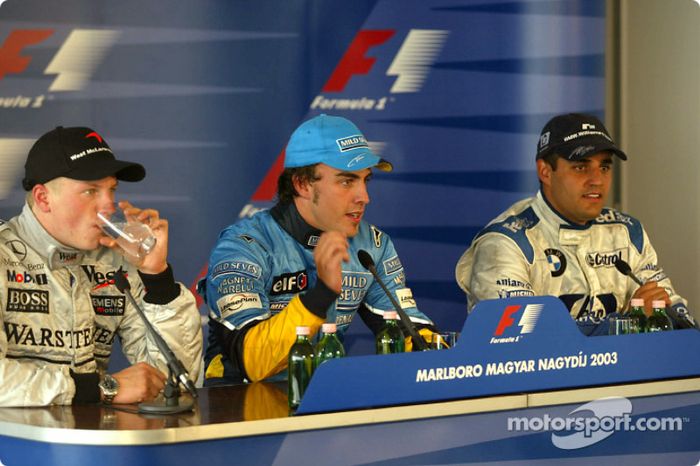 Conferencia de prensa: ganador de la carrera de Fernando Alonso con Kimi Raikkonen y Juan Pablo Montoya