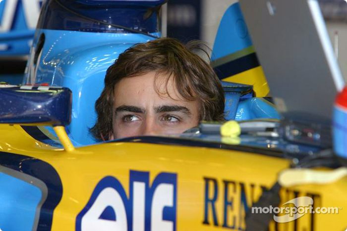 Fernando Alonso in Renault F1 garage area