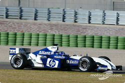 Juan Pablo Montoya tests the new WilliamsF1 BMW FW26