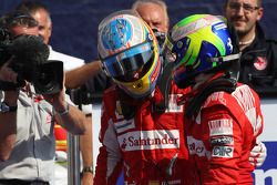 Ganador de la carrera Fernando Alonso, Scuderia Ferrari, tercer lugar Felipe Massa, Scuderia Ferrari