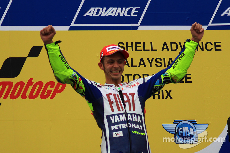 Podio: ganador de la carrera Valentino Rossi, Fiat Yamaha Team