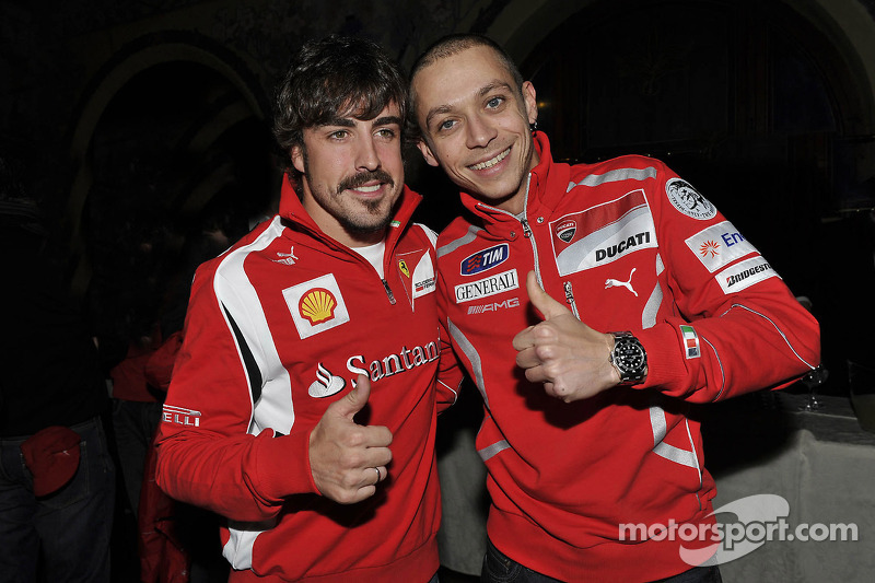 Fernando Alonso (Ferrari) et Valentino Rossi (Ducati)