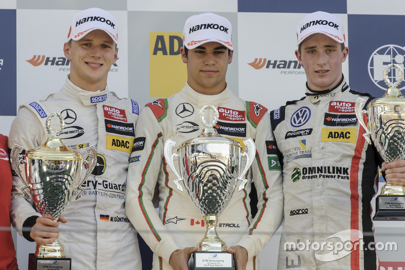 Podium, Maximilian Günther, Prema Powerteam Dallara F312 - Mercedes-Benz, Lance Stroll, Prema Powerteam Dallara F312 - Mercedes-Benz, Joel Eriksson, Motopark Dallara F312 - Volkswagen