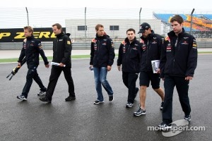 Sebastian Vettel, Red Bull Racing walks the track
