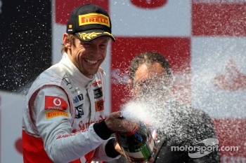 Podium: third place Jenson Button, McLaren Mercedes
