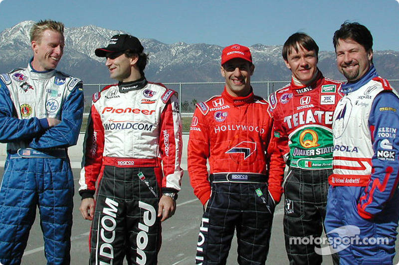 Memo Gidley, Alex Zanardi, Tony Kanaan,Adrian Fernandez and Michael Andretti