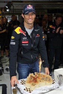 Mark Webber, Red Bull Racing celebrates his birthday