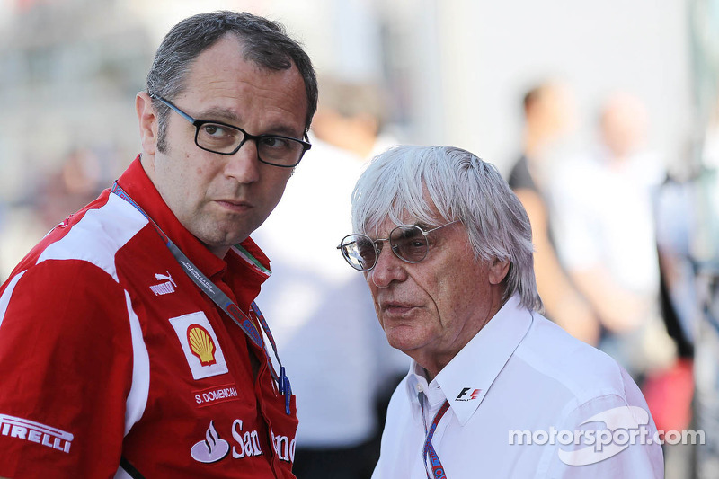 Stefano Domenicali, Ferrari General Director with Bernie Ecclestone, CEO Formula One Group