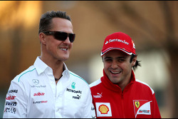 Michael Schumacher, Mercedes GP en Felipe Massa, Scuderia Ferrari