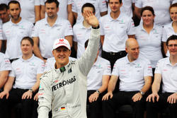 Michael Schumacher, Mercedes AMG F1 lors d'une photo d'adieux