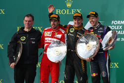 Fernando Alonso, Ferrari ; Jenson Button, McLaren ; Fernando Alonso, Ferrari