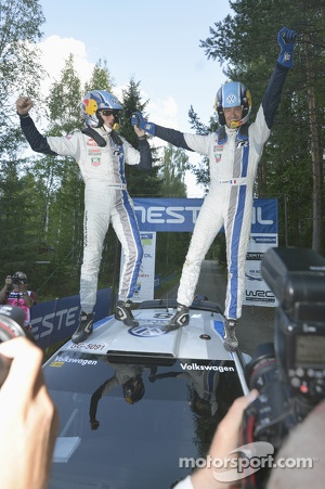 Winners Sébastien Ogier and Julien Ingrassia, Volkswagen Polo WRC, Volkswagen Motorsport