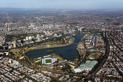 Vista aérea do circuito de Albert Park