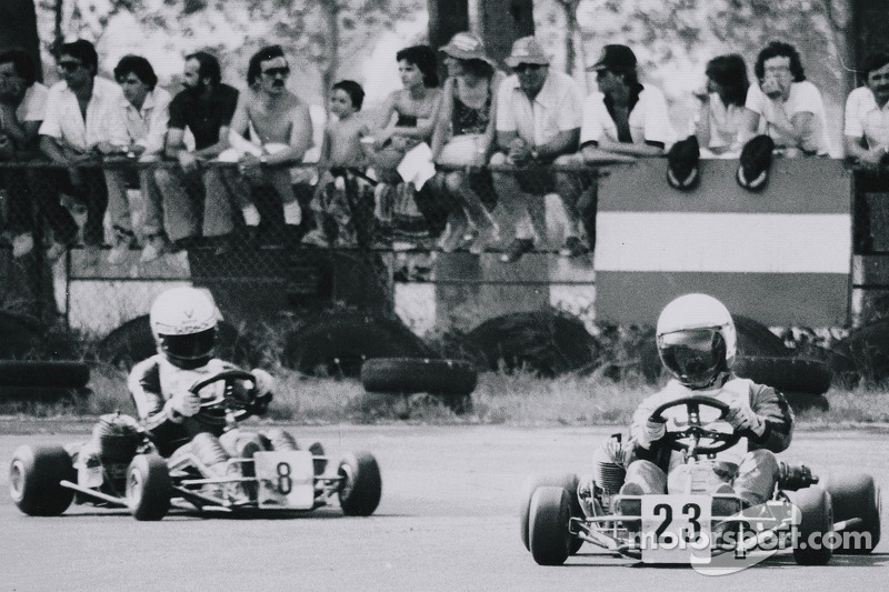 Terry Fullerton leads Ayrton Senna at Lido de Jesolo