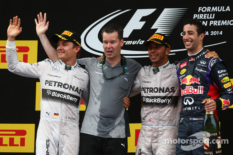 2014 - 1. Lewis Hamilton, 2. Nico Rosberg, 3. Daniel Ricciardo