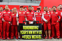 (L to R): Kimi Raikkonen, Ferrari, Marco Mattiacci, Ferrari Team Principal, Fernando Alonso, Ferrari and the Ferrari team remember the 1996 Spanish GP at Barcelona, where Michael Schumacher, won his first GP with Ferrari