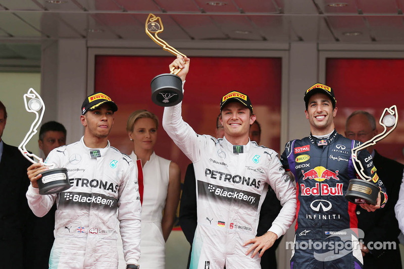 2014: 1. Nico Rosberg, 2. Lewis Hamilton, 3. Daniel Ricciardo