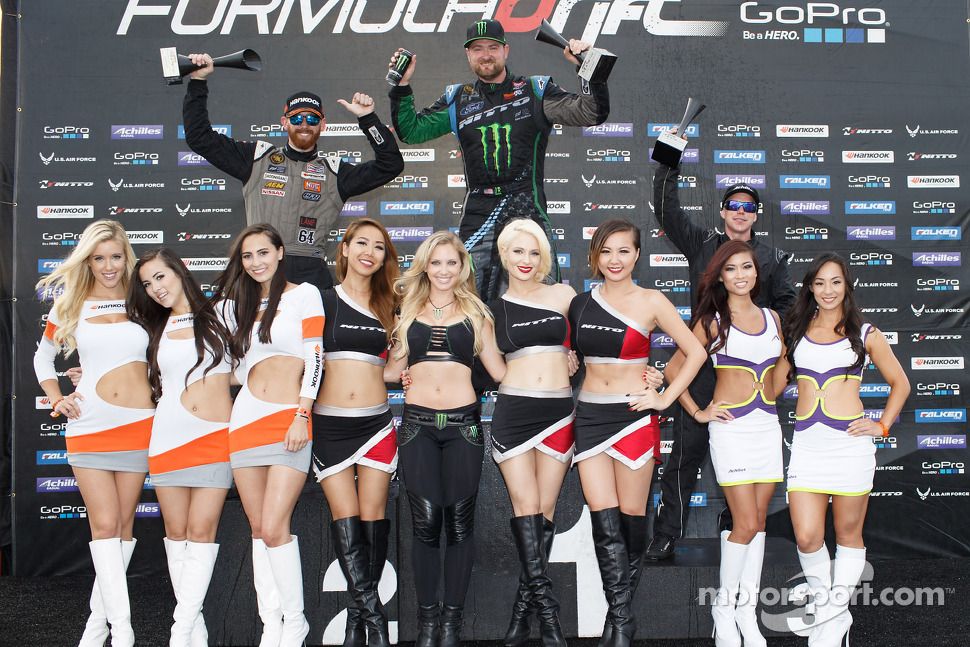 Podium: winner Vaughn Gittin Jr., second place Chris Forsberg, third place Kenny Moen