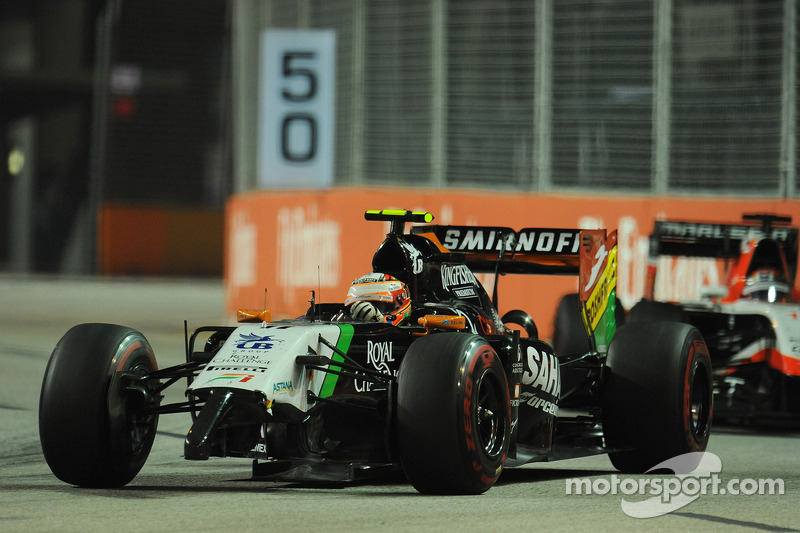 2014 - 31e tour : L'accrochage entre Sergio Pérez et Adrian Sutil