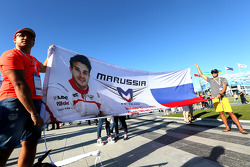 Track atmosphere, public area, autographs session. Fan of Jules Bianchi, Marussia F1 Team