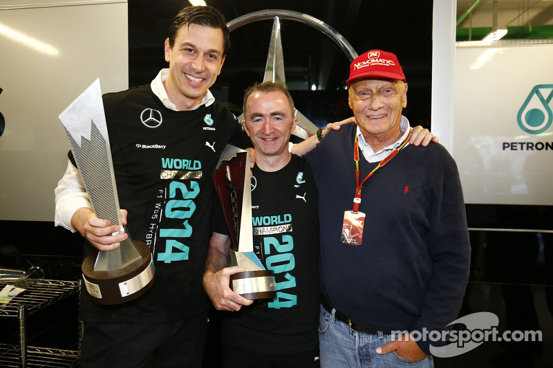 Toto Wolff, Mercedes-Sportchef; Paddy Lowe, Mercedes AMG F1; Niki Lauda, Mercedes