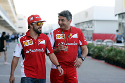 (L to R): Fernando Alonso, Ferrari with Marco Mattiacci, Ferrari Team Principal