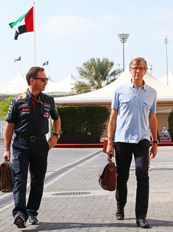(Links naar rechts): Christian Horner, Red Bull Racing-teambaas, met Mario Illien, Ilmor Engineering