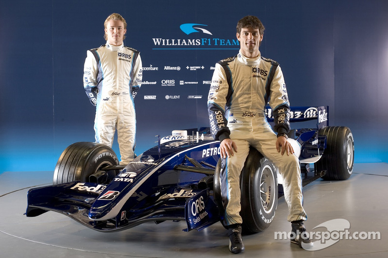 Mark Webber and Nico Rosberg with the new Williams FW28