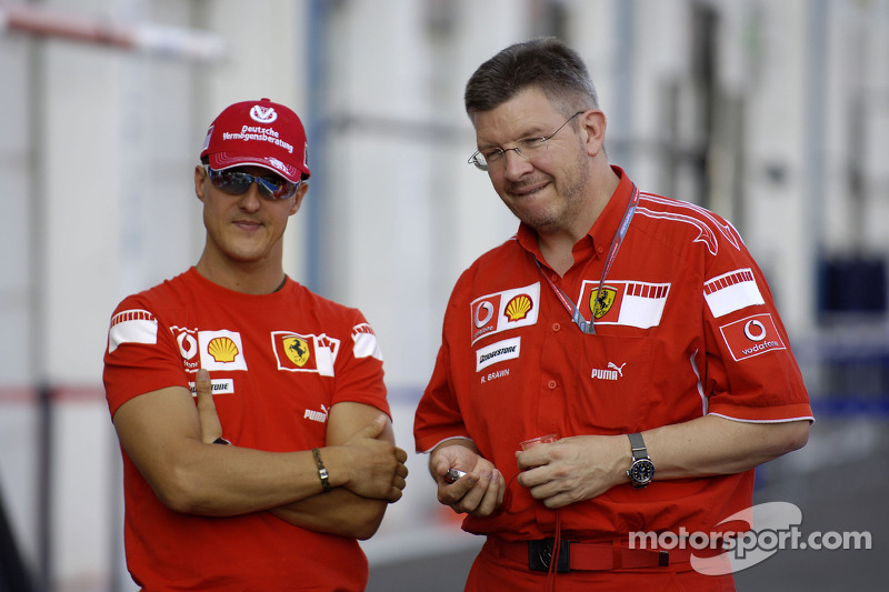 Michael Schumacher y Ross Brawn