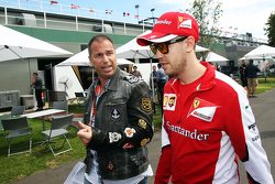 Kai Ebel, RTL TV Presentador con Sebastian Vettel, Scuderia Ferrari