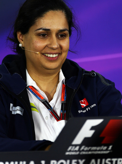 Monisha Kaltenborn, director del equipo Sauber en la conferencia de prensa de la FIA