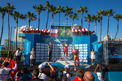 Podium : le deuxième Jean-Eric Vergne, Andretti Autosport, le vainqueur Nelson Piquet Jr., et le troisième Lucas di Grassi, Audi Sport ABT