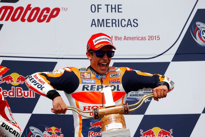Em 2015, Márquez ficou sem o título, mas o domínio nos EUA seguiu firme. Primeiro, mais uma vitória no GP das Américas.