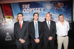 Aldo Parodi (Perú), Marko Machicao (Bolivia), Enrique Meyer (Argentina), Etienne Lavigne (Director del Dakar)