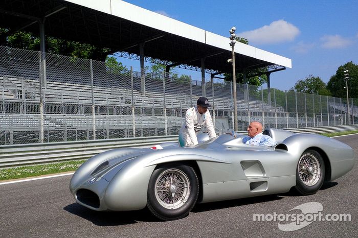 Lewis Hamilton, Mercedes F1 y Sir Stirling Moss en Monza