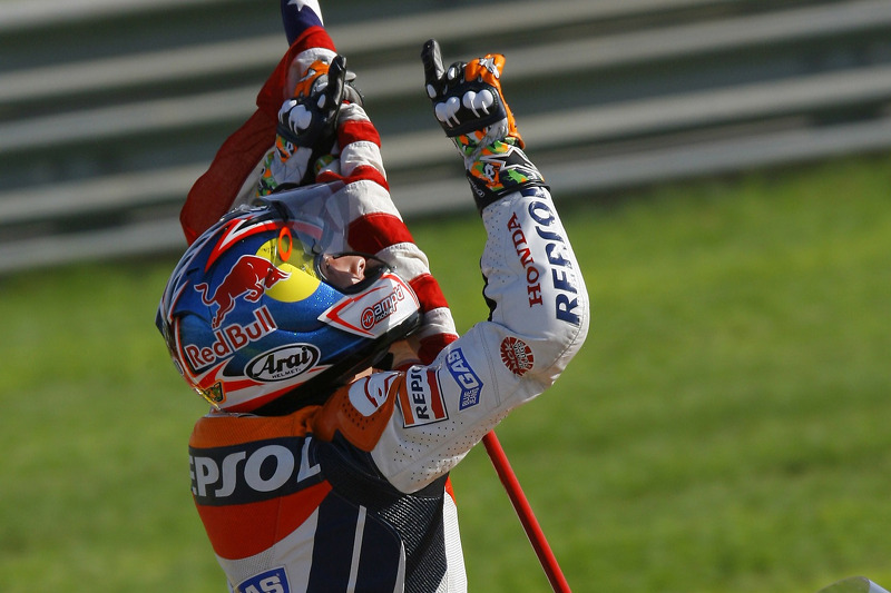 2006 MotoGP World Champion Nicky Hayden celebrates