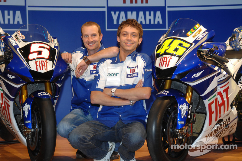 Colin Edwards, Yamaha Factory Racing; Valentino Rossi, Yamaha Factory Racing