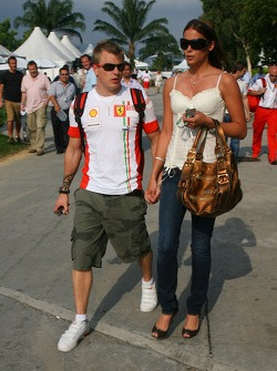Kimi Raikkonen Scuderia Ferrari and wife Jennie