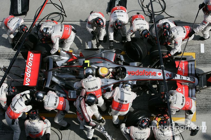 Parada de Lewis Hamilton