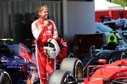 Sebastian Vettel, Ferrari celebra terceira posição no parc ferme