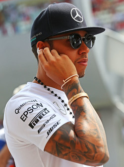 Lewis Hamilton, Mercedes AMG F1 lors de la parade des pilotes