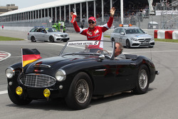 Sebastian Vettel, Ferrari lors de la parade des pilotes
