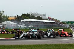 Lewis Hamilton, Mercedes AMG F1 W06 leads at the start of the race