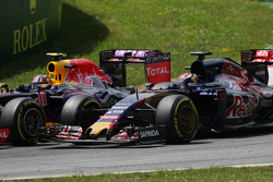 Daniil Kvyat, Red Bull Racing RB11 en Max Verstappen, Scuderia Toro Rosso STR10