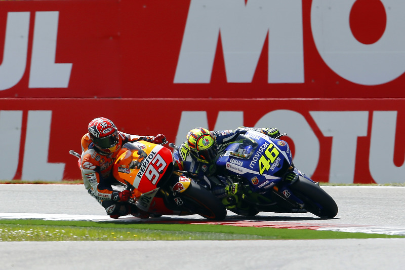 Valentino Rossi, Yamaha Factory Racing ,und Marc Marquez, Repsol Honda Team