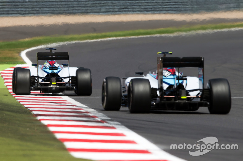 Felipe Massa, Williams FW37 leads team mate Valtteri Bottas, Williams FW37