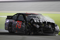 Martin Truex Jr., Furniture Row Racing Chevrolet crashes